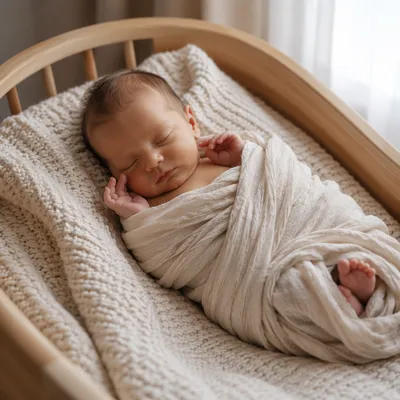 Peaceful Newborn Sleeping in Cozy Nursery