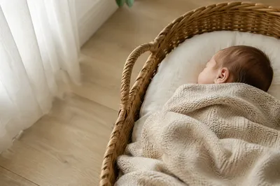 Peaceful Newborn Sleeping by Window Light
