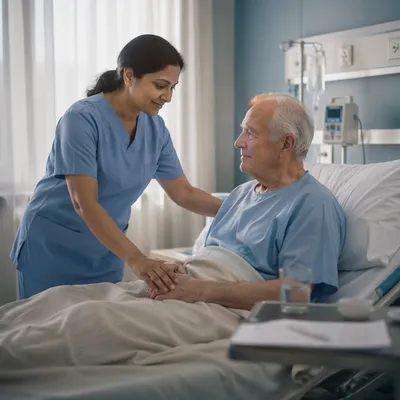 Compassionate Nurse with Elderly Patient