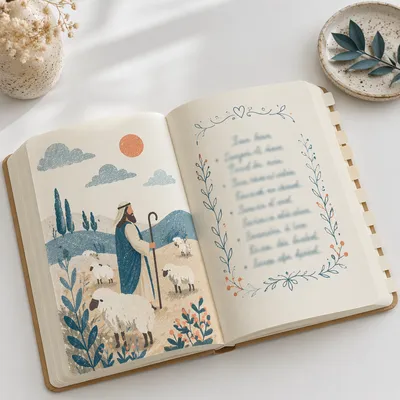 Open Notebook with Teal Handwritten Notes