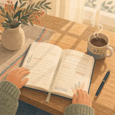 Quiet Scripture Journaling at Morning Table