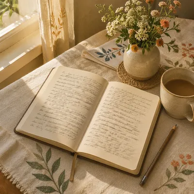 Open Notebook with Morning Scripture Reflections