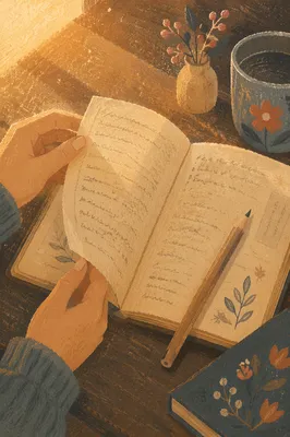 Open Notebook with Handwritten Scripture Reflections