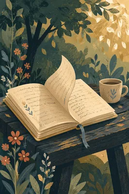 Open Scripture Notebook on Forest Bench