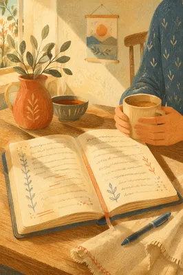 Open Notebook with Morning Scripture Reflection