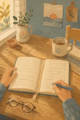 Open Notebook with Morning Scripture Reflections