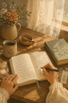 Morning Scripture Notebook on Rustic Table