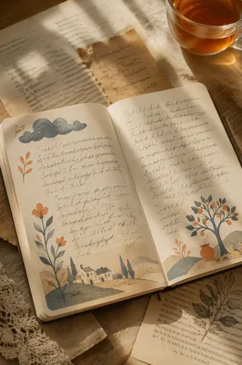 Open Notebook with Handwritten Scripture Reflections