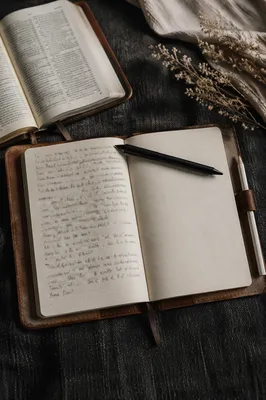 Open Journal with Handwritten Scripture Notes