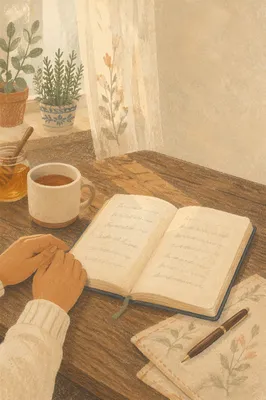Open Notebook with Morning Scripture Reflections