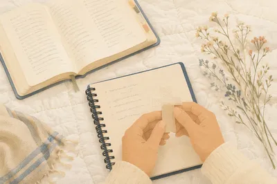 Morning Scripture Notebook with Cross Bookmark