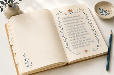Open Scripture Notebook in Soft Window Light