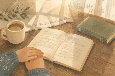 Open Notebook with Handwritten Scripture Notes