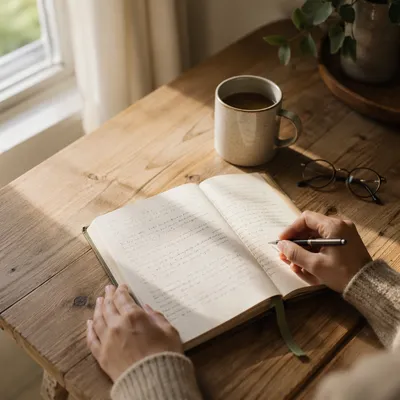 Morning Scripture Notes on Kitchen Table