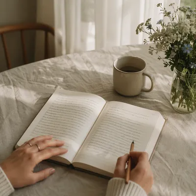 Morning Scripture Notes on Kitchen Table