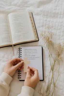 Morning Scripture Notebook with Paper Cross
