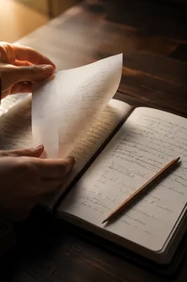 Open Notebook with Handwritten Scripture Reflections