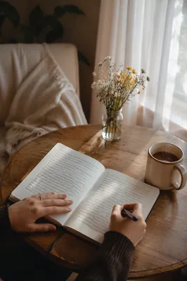 Morning Scripture Reflections in Open Notebook