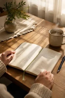 Quiet Morning Scripture Notes on Notebook