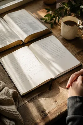 Morning Scripture Notes on Rustic Table