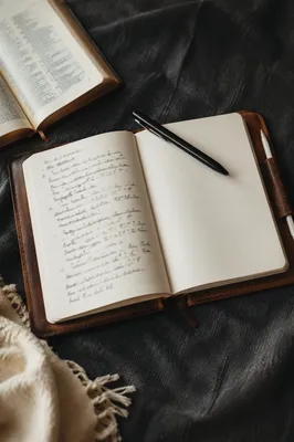 Open Journal with Handwritten Scripture Notes