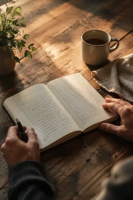 Morning Scripture Notes on Rustic Table