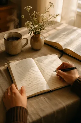Morning Scripture Notes on Kitchen Table
