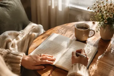 Quiet Morning Scripture Notebook and Coffee