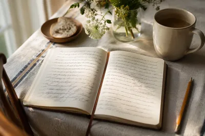 Open Notebook with Morning Scripture Reflections