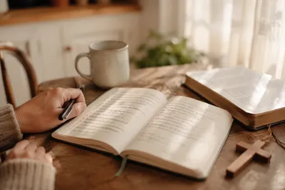 Morning Scripture Notes on Kitchen Table