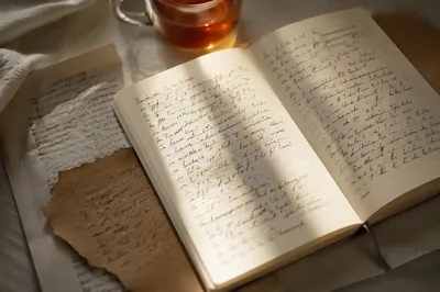 Open Notebook with Handwritten Scripture Reflections