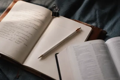 Open Notebook with Scripture Journaling Scene