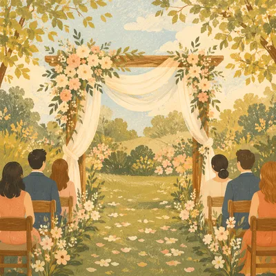 Sunny Garden Wedding Arch with Flowers