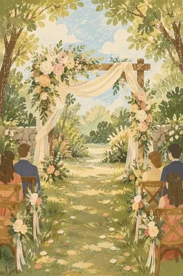 Sunny Garden Wedding Arch with Flowers