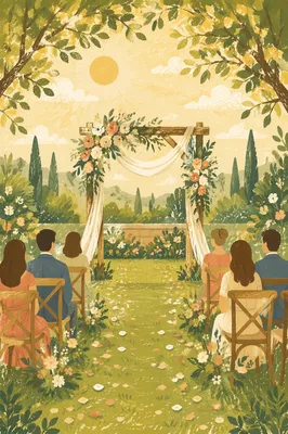 Sunlit Garden Wedding Arch with Pastel Flowers