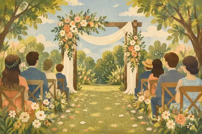 Sunny Garden Wedding Arch with Flowers