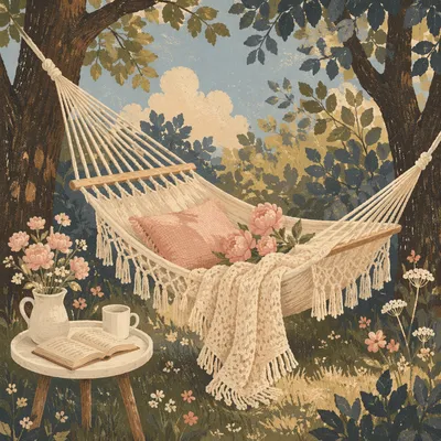 Peaceful Garden Hammock Reading Nook
