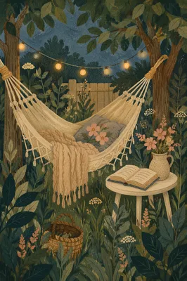 Cozy Garden Hammock Reading Retreat