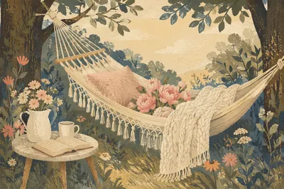 Quiet Garden Hammock Reading Nook