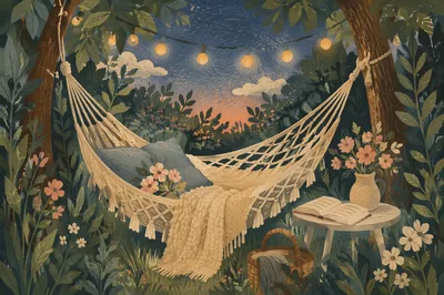 Cozy Garden Hammock Reading Retreat