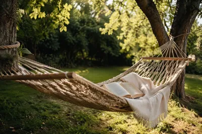 Peaceful Backyard Hammock Reading Retreat