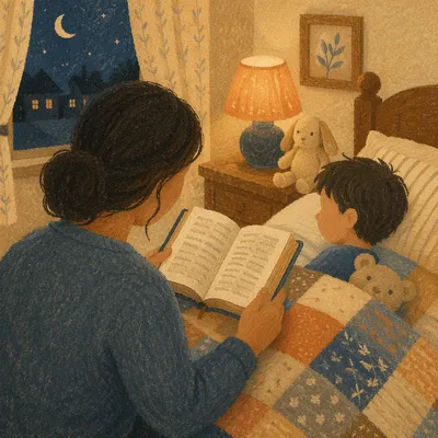 Parent Reading Bible at Bedtime