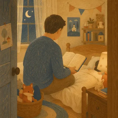 Bedtime Bible Reading in Cozy Child’s Room