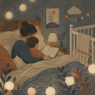 Parent Reading Bible at Child Bedtime
