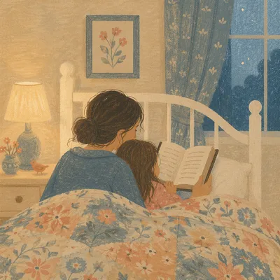 Cozy Bedtime Bible Reading With Child