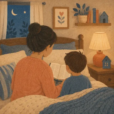 Bedtime Bible Reading with Parent and Child