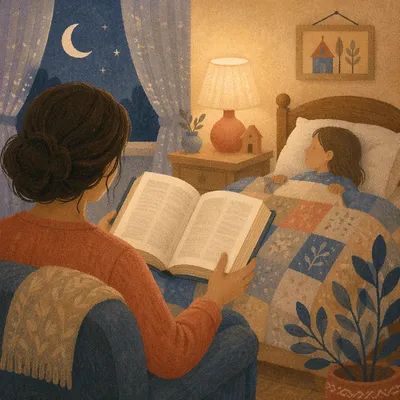 Bedtime Bible Reading with Parent and Child
