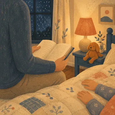 Bedtime Bible Reading with Parent and Child