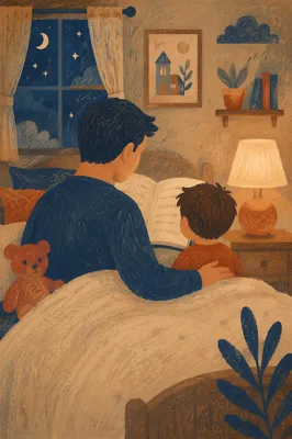 Parent Reading Bible at Bedtime