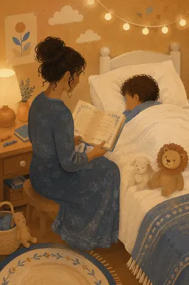 Parent Reading Bible at Child Bedtime